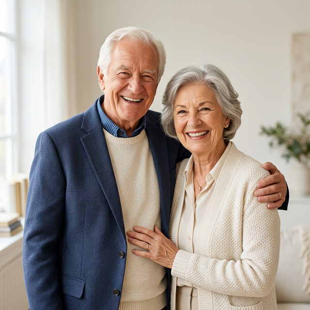 זוג קשישים מאושר